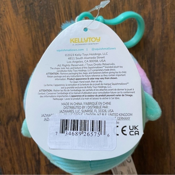 Squishmallow Cascade the Sea Turtle Keychain - Picture 6 of 9